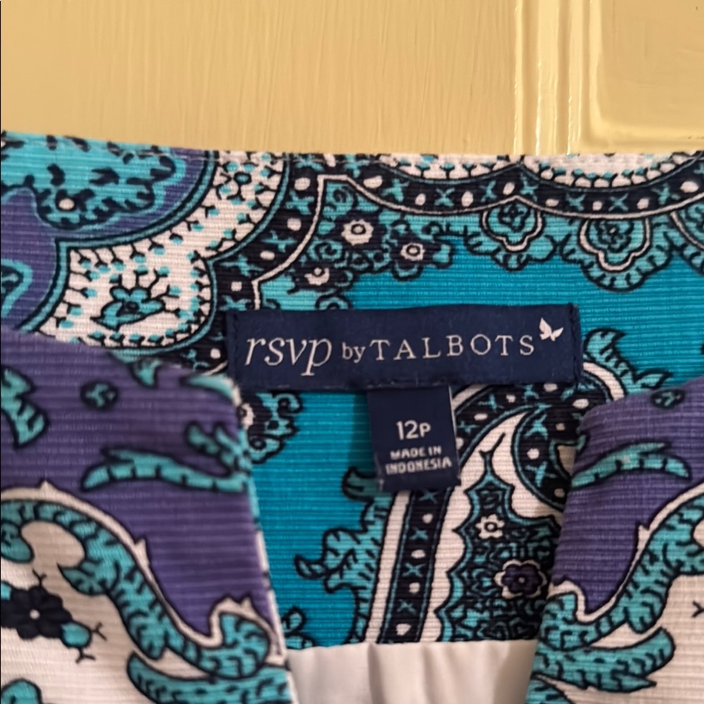 Talbots Blue Paisley Print Sleeveless Tank Top - Picture 2 of 5
